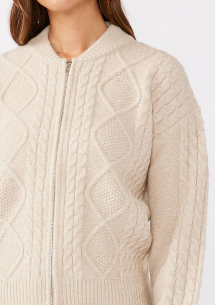 Long Sleeve Cable Zip-Up Coatigan - Adored A Lovely Boutique