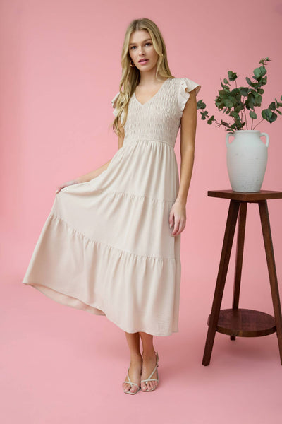 Onyx Flutter Sleeve Dress