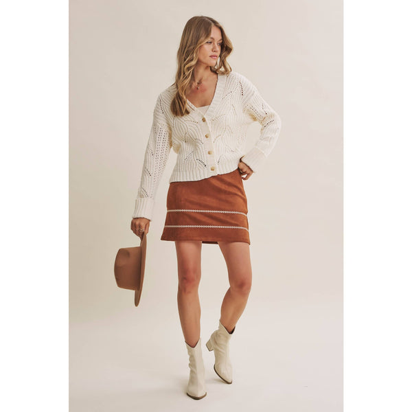 Cotton Dune Open-Knit Cardigan