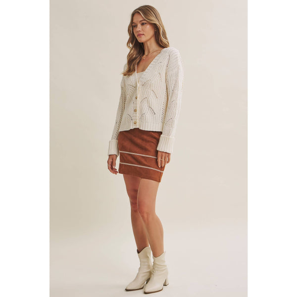 Cotton Dune Open-Knit Cardigan