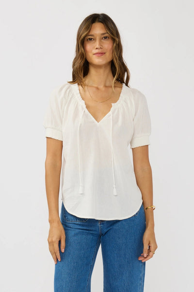 Smocked Cuff Raglan Blouse