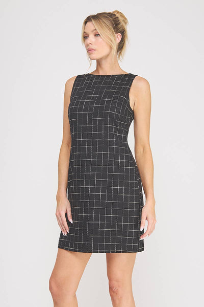Linden Grid Shift Dress
