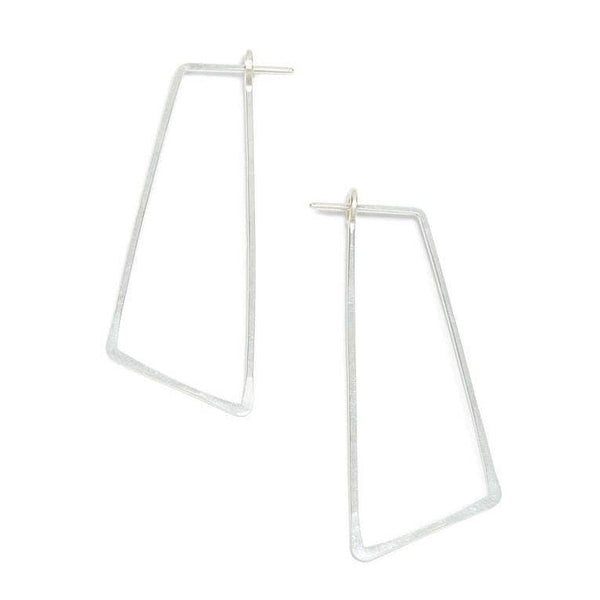 Shift Minimal Hoop - Geometric Silver or Gold Line Earrings
