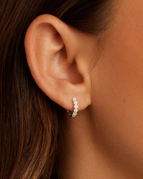 Madison Shimmer Huggies - Silver