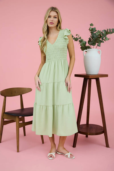 Onyx Flutter Sleeve Dress