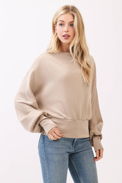 Modal Jersey Boat Neck Long Sleeve Top - Adored A Lovely Boutique