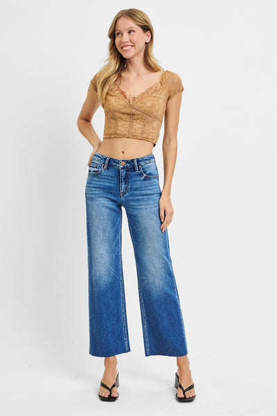 Tummy Control- Ankle Crop- Wide Leg