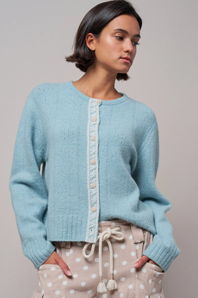 Lace Trim Cardigan