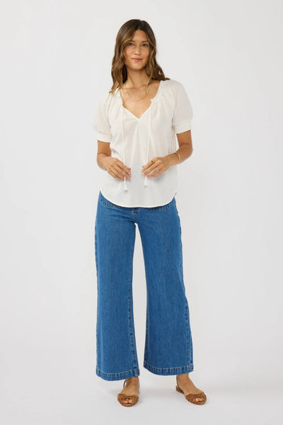 Smocked Cuff Raglan Blouse