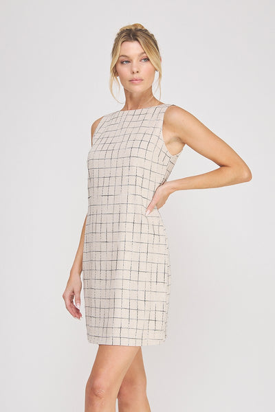 Linden Grid Shift Dress