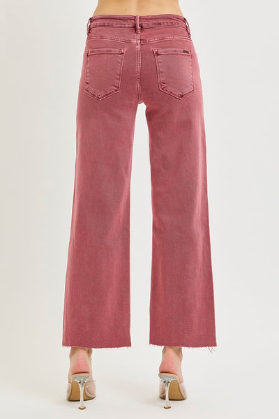 Rose Ankle Straight Mid Rise