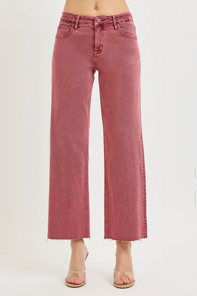 Rose Ankle Straight Mid Rise