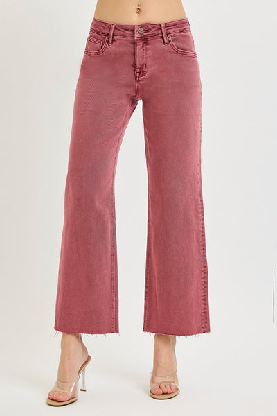 Rose Ankle Straight Mid Rise