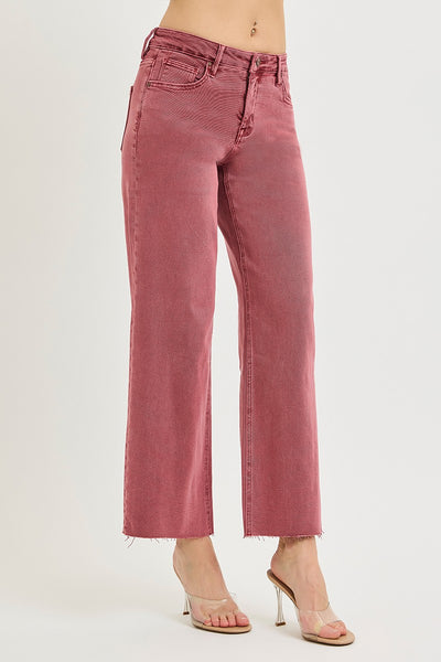 Rose Ankle Straight Mid Rise