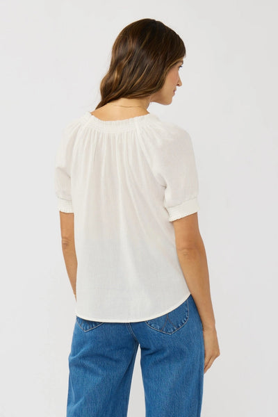 Smocked Cuff Raglan Blouse