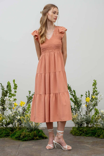 Onyx Flutter Sleeve Dress