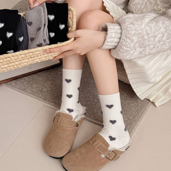 Women’s Thick Mid-Calf Heart Socks - Adored A Lovely Boutique
