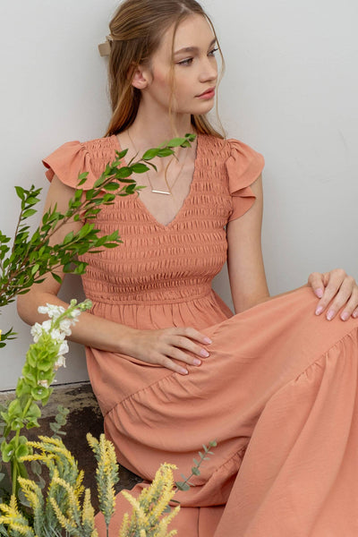 Onyx Flutter Sleeve Dress