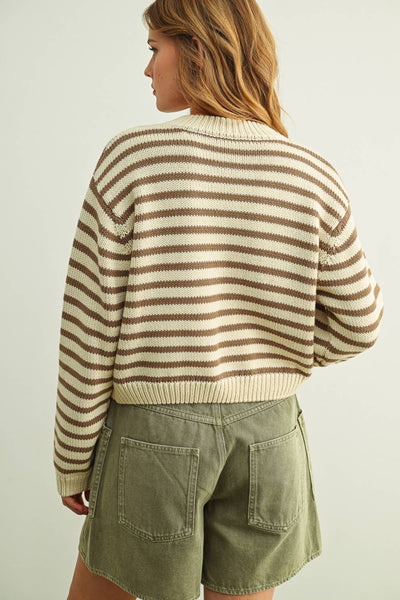 Seaside Striped 100% Cotton Cardigan