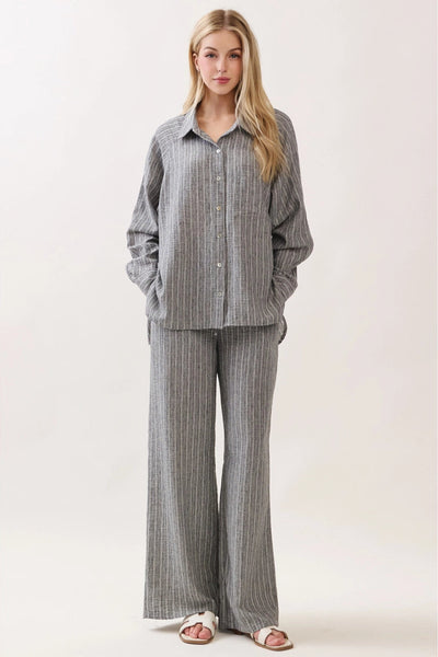 Tie Waist Wide Leg Pants