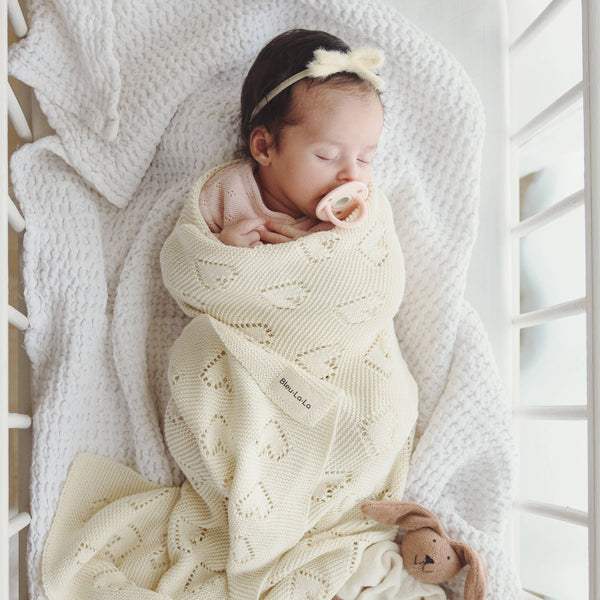 Luxury Cotton Receiving Swaddle Baby Blanket - Heart