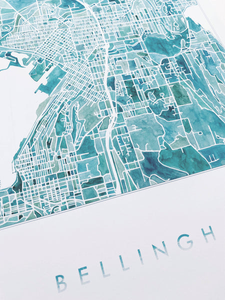 Watercolor Map Bellingham, WA - Adored A Lovely Boutique