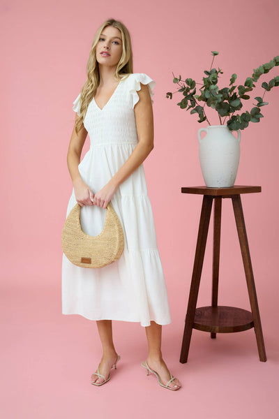 Onyx Flutter Sleeve Dress
