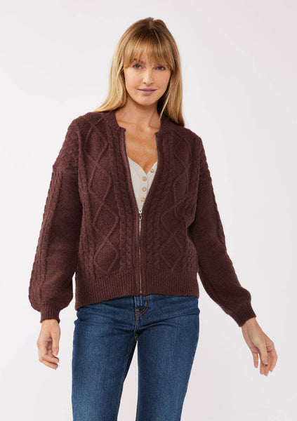 Long Sleeve Cable Zip-Up Coatigan - Adored A Lovely Boutique