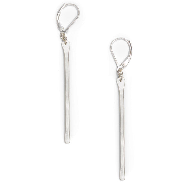 Stem Long Skinny Bar Earrings in gold or silver