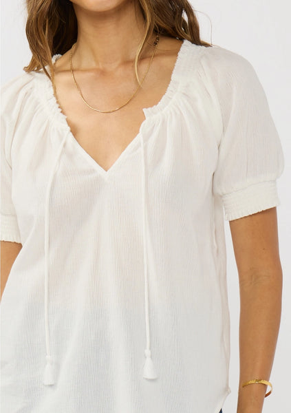 Smocked Cuff Raglan Blouse