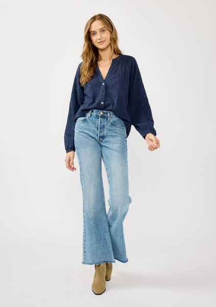 Long Sleeve Button Down Raglan Blouse - Adored A Lovely Boutique