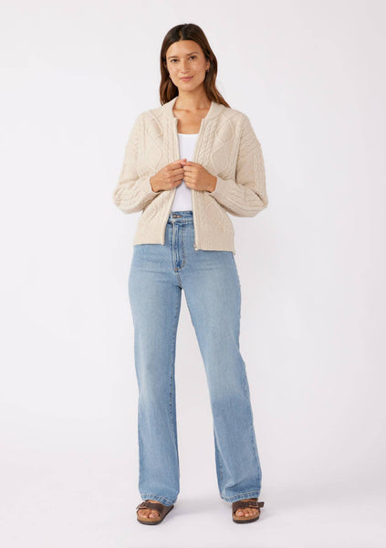 Long Sleeve Cable Zip-Up Coatigan - Adored A Lovely Boutique