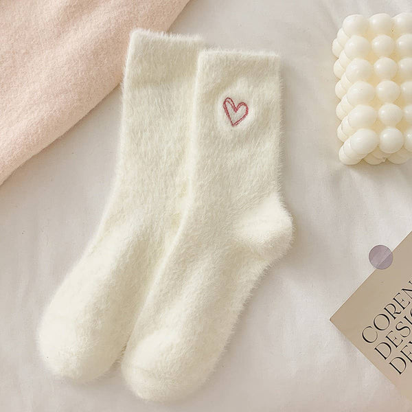 Pink Heart Fluffy Socks - Adored A Lovely Boutique