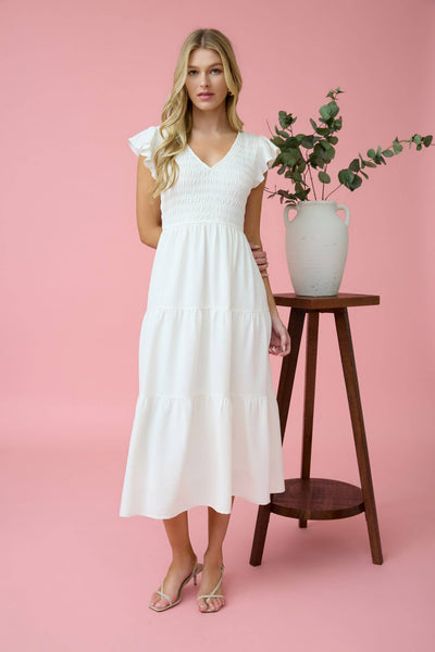 Onyx Flutter Sleeve Dress