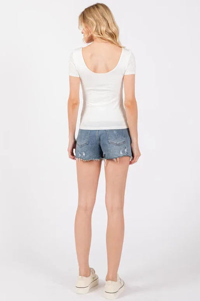 Double Layer Scoop Back Top