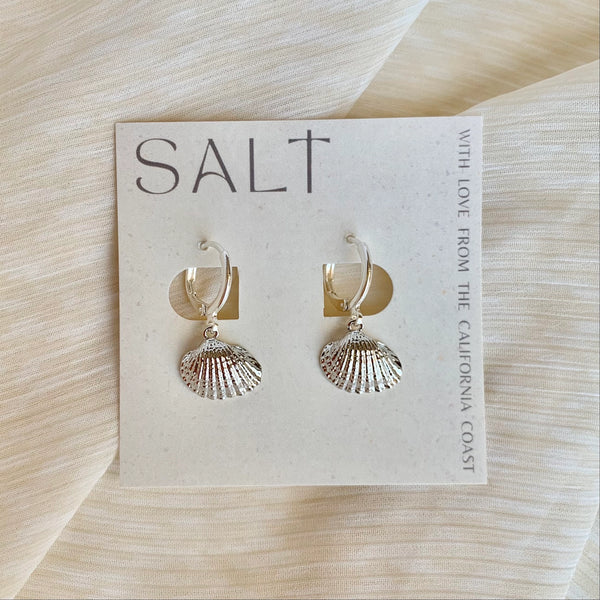 Scallop Seashell Huggie Hoops