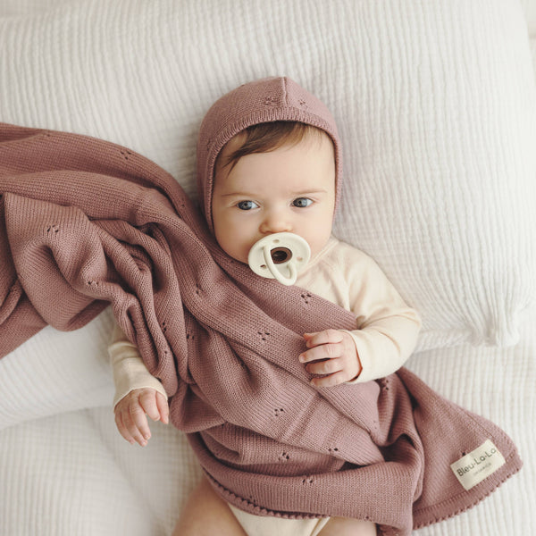 Organic Cotton Pointelle Swaddle Receiving Baby Blanket