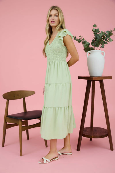 Onyx Flutter Sleeve Dress