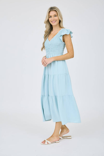 Onyx Flutter Sleeve Dress
