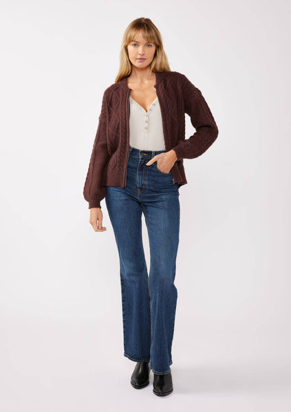 Long Sleeve Cable Zip-Up Coatigan - Adored A Lovely Boutique