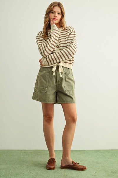 Seaside Striped 100% Cotton Cardigan