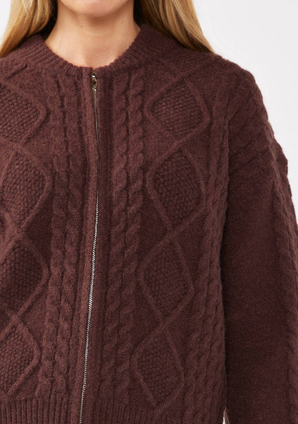 Long Sleeve Cable Zip-Up Coatigan - Adored A Lovely Boutique