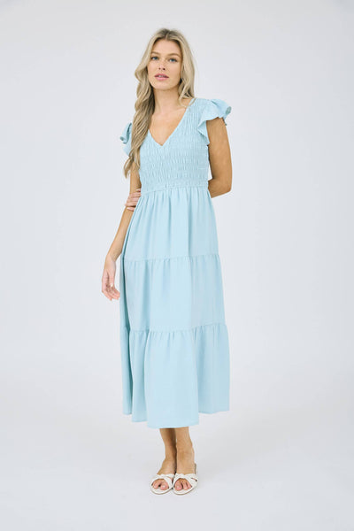 Onyx Flutter Sleeve Dress