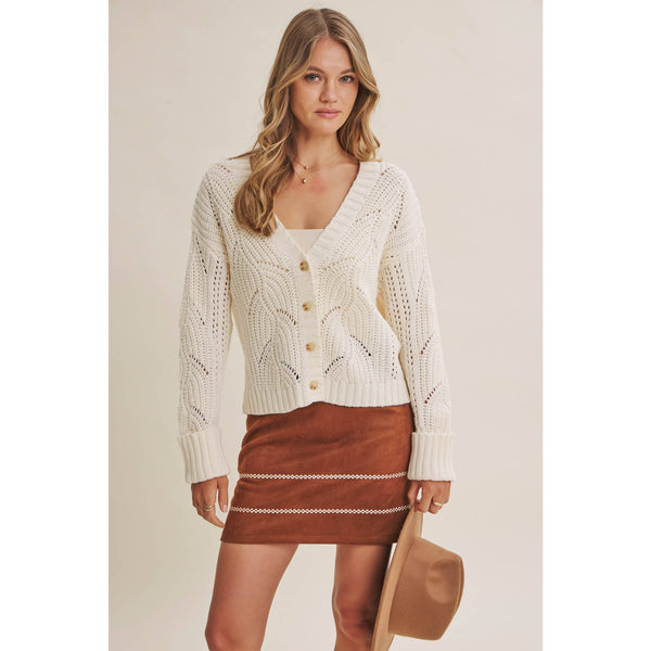 Cotton Dune Open-Knit Cardigan