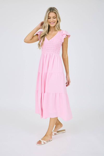 Onyx Flutter Sleeve Dress
