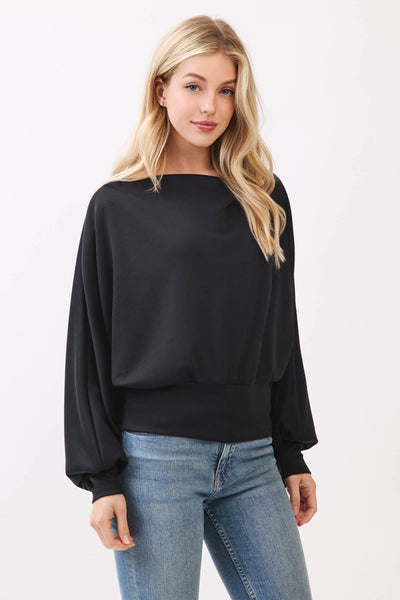 Modal Jersey Boat Neck Long Sleeve Top - Adored A Lovely Boutique