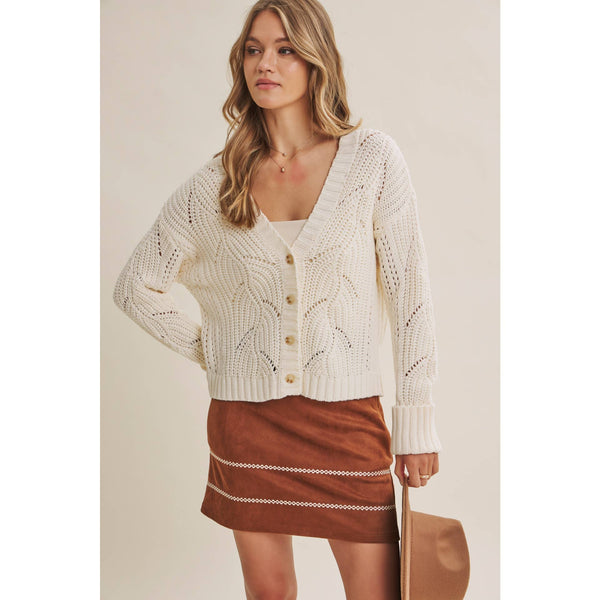 Cotton Dune Open-Knit Cardigan