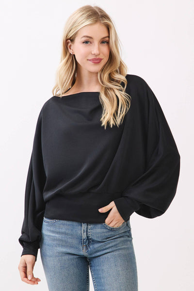 Modal Jersey Boat Neck Long Sleeve Top - Adored A Lovely Boutique
