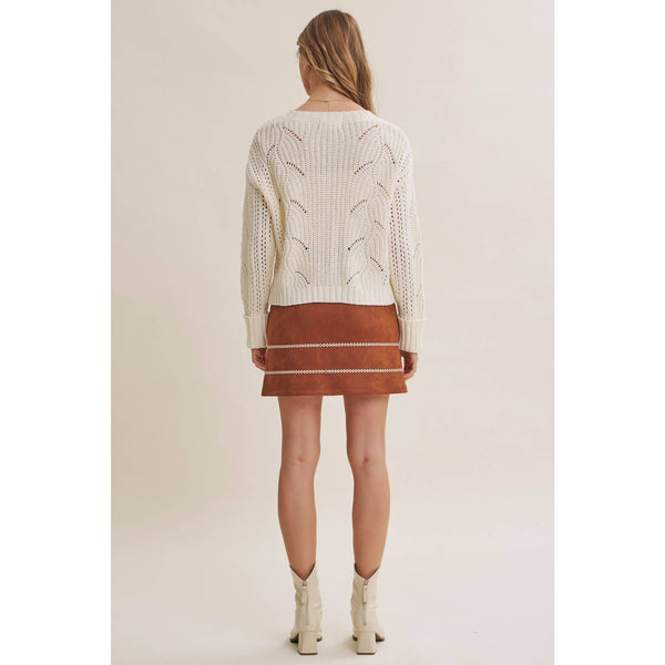 Cotton Dune Open-Knit Cardigan