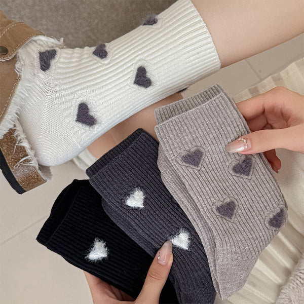 Women’s Thick Mid-Calf Heart Socks - Adored A Lovely Boutique